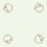 Guardanapo Estampado Páscoa Coelho Tulipas Verde 45x45cm - Ela Decora